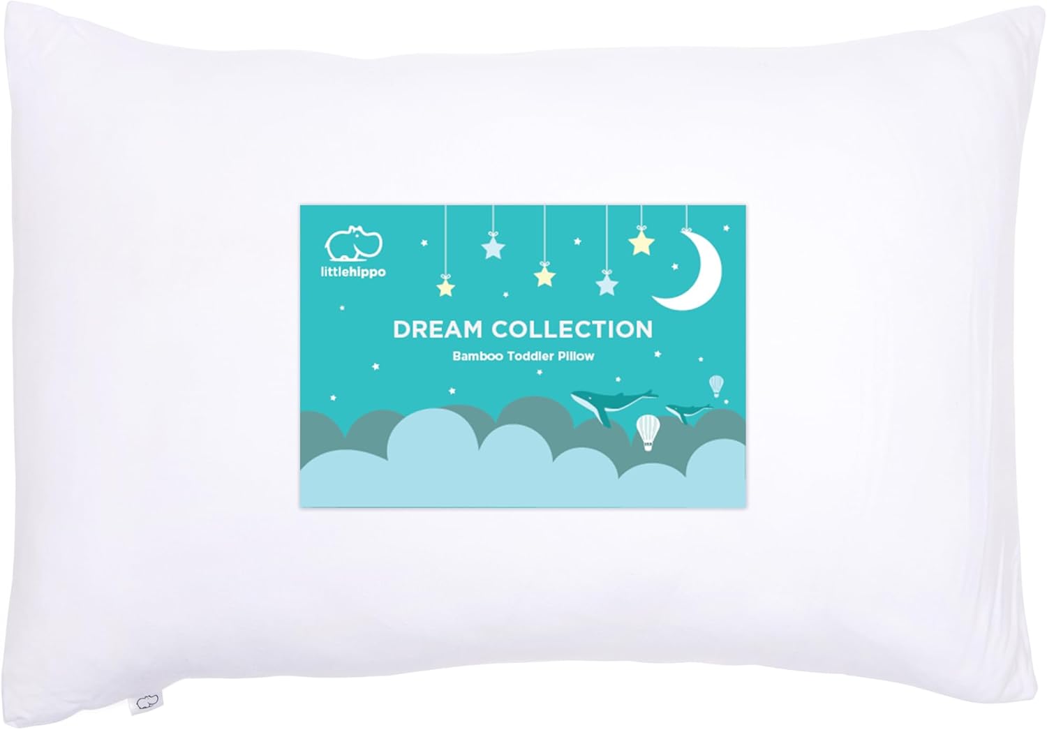 LittleHippo Toddler Pillow (13x18) with Viscose Derived from Bamboo Pillowcase - Hypoallergenic Toddler Pillow for Sleeping, Kids Pillow, Travel Pillows, Mini Pillow, Toddler Bed Pillow (White)