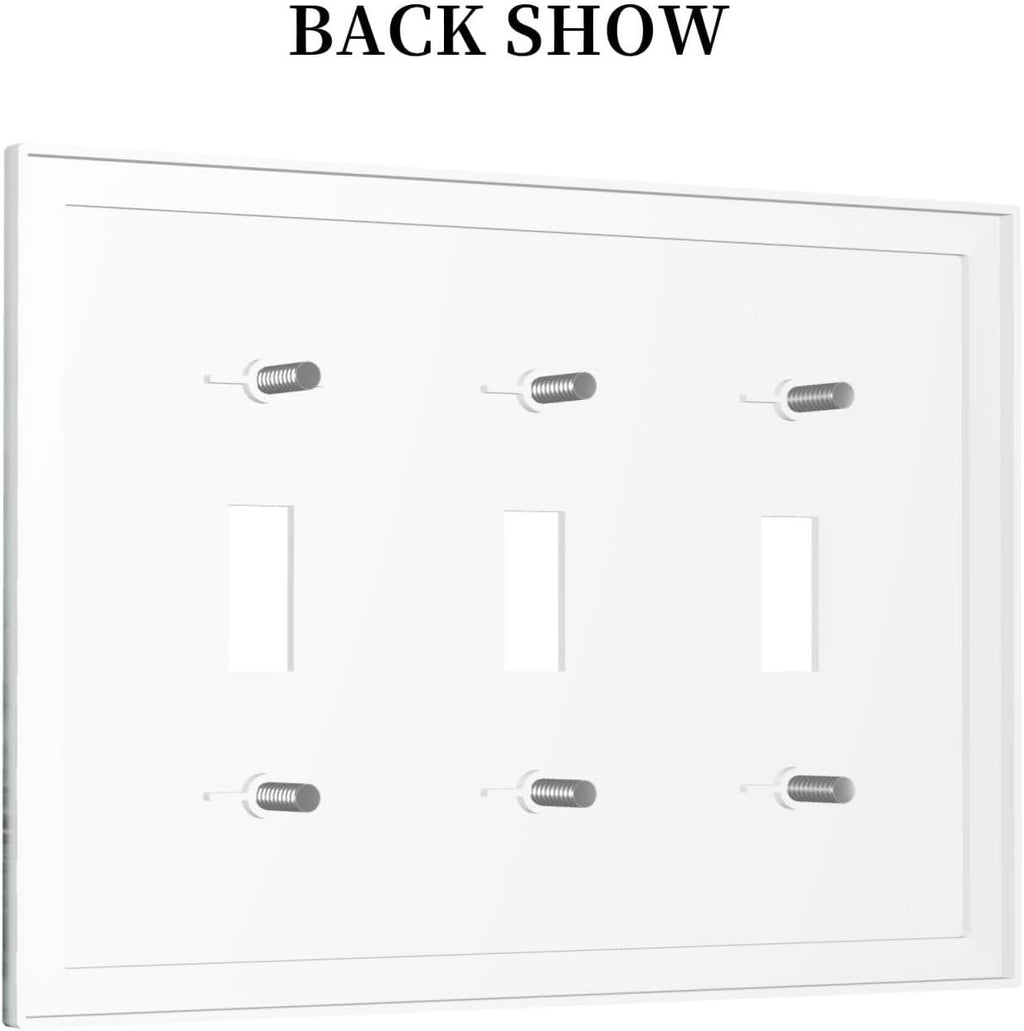 Decorative Switch Plates Wildflower Botanical Watercolor Floral 3 Gang Wall Plate Triple Toggle Light Switch Cover Faceplate Electrical Wall Panels For Bed Room Living Room Decor