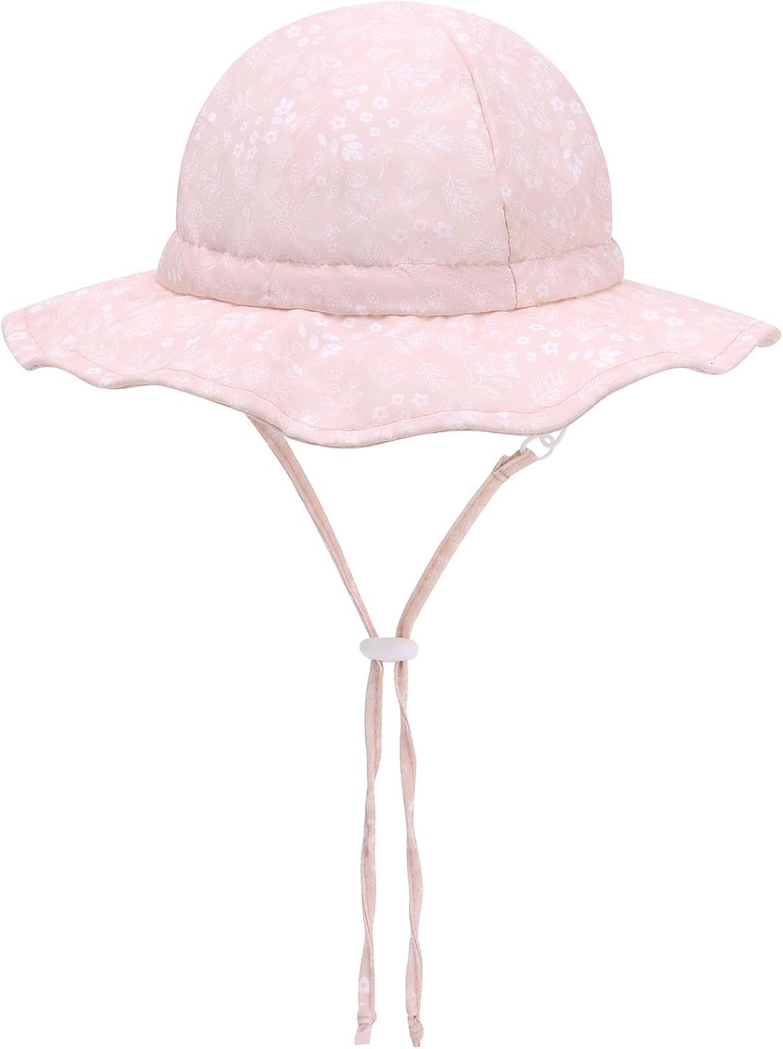 UPF 50+ Baby Bucket Hat - Wide Brim Sun Protection Beach Cap for Girls - Cute & Adjustable Toddler Hat