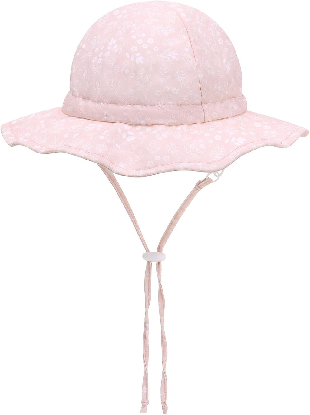 UPF 50+ Baby Bucket Hat - Wide Brim Sun Protection Beach Cap for Girls - Cute & Adjustable Toddler Hat