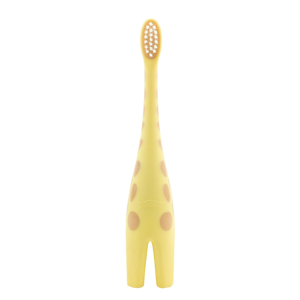 Dr. Brown's Infant-to-Toddler Training Toothbrush, Soft for Baby's First Teeth, Giraffe, 0-3 Years (Pack of 2)