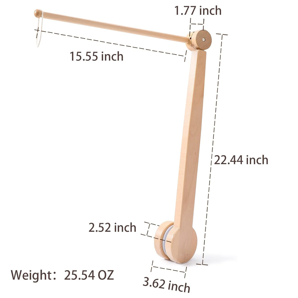 Baby Crib Mobile Arm,HBM Wooden Mobile Arm for Crib Mobile Hanger for Crib Baby Girl Nursery Decor