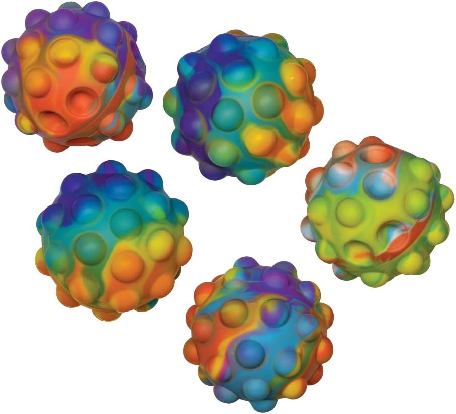 Raymond Geddes Everlasting Pop N Ball Stress Ball Fidget Toy Set (Pack of 12), Multi (72035)