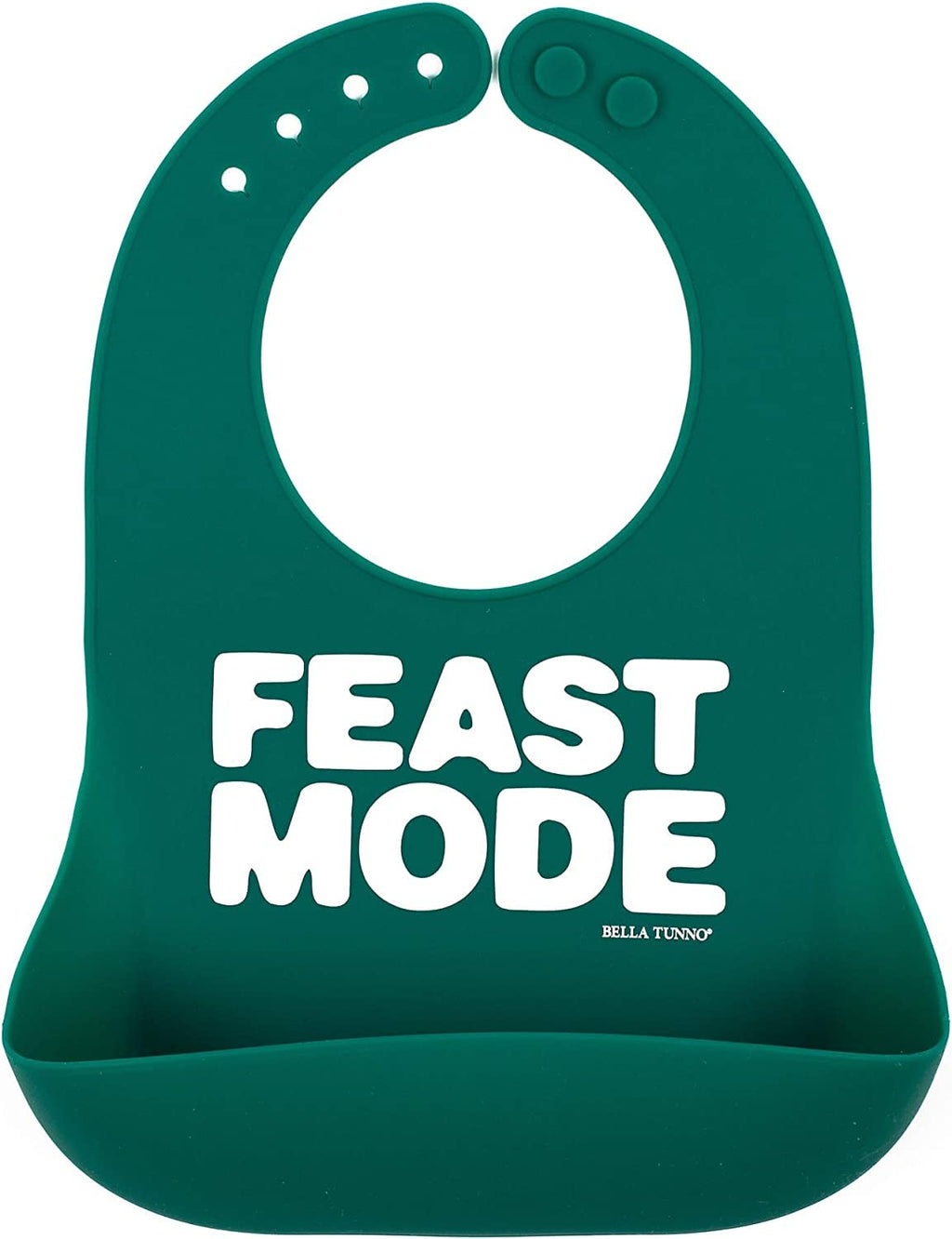 Baby Bib for Eating by Bella Tunno, Waterproof Silicone Bib with Large Food Catcher, Adjustable Fit for Babies 4-12 months & Toddlers 1-3 Years, Boys & Girls, Feast Mode