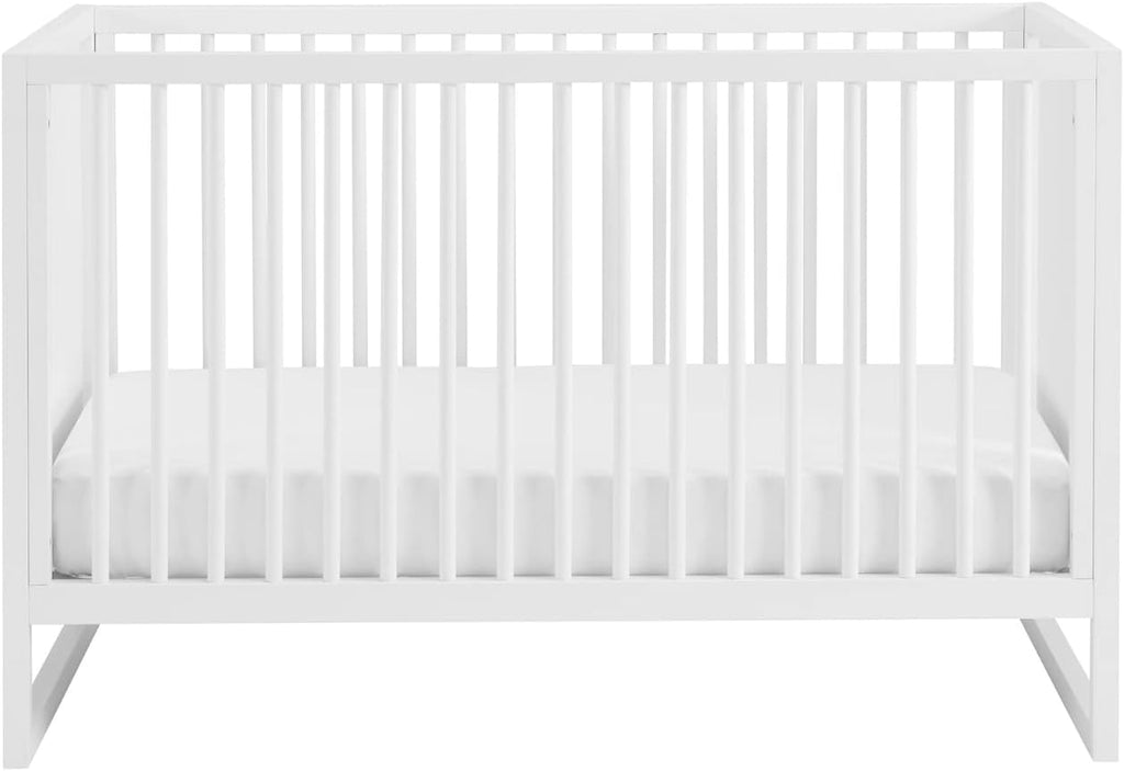 Nurture& The Crib - Baby, Toddler Convertible Crib | Sustainable Non-Toxic Materials | 3 Adjustable Heights - Grows with Your Baby (Toddler Guardrail NOT Included) (White)