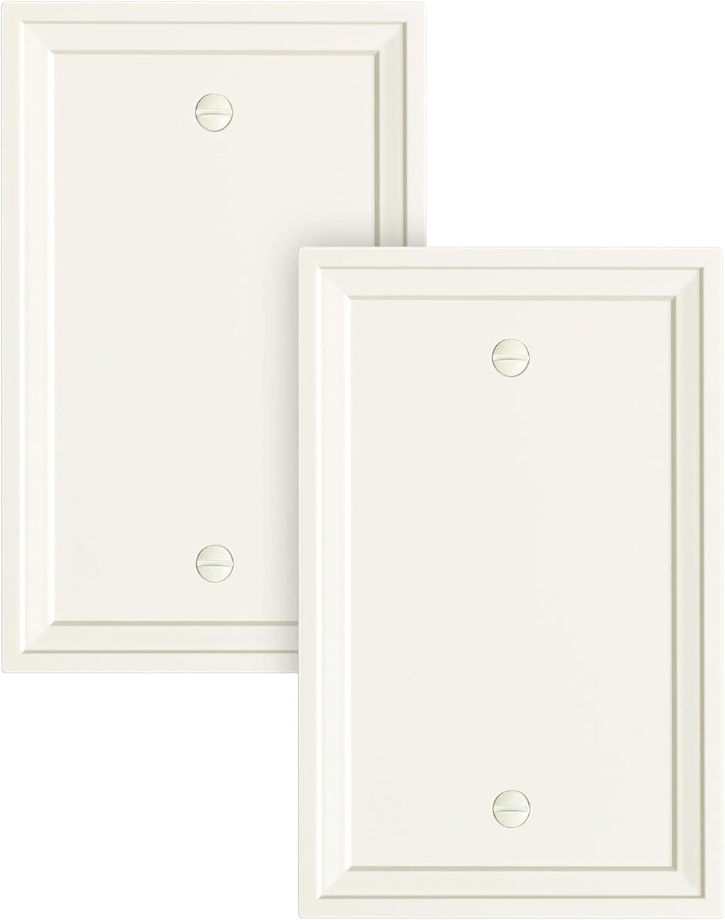 2-Pack Blank Outlet Cover Wall Plate, Natural Material Switch Plates Outlet Covers, Light Almond Decorative Wall Plates for Electrical Outlets