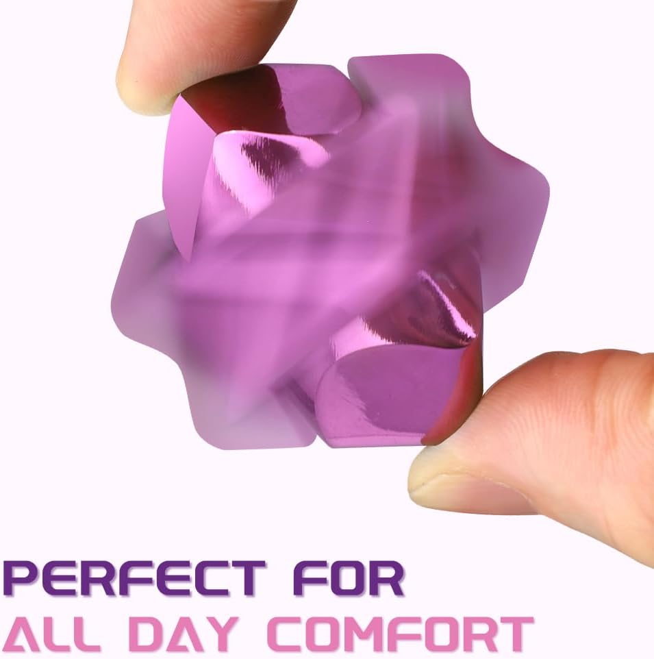 Fidget Spinner Cube Toys for Kids Adults, Metal EDC Sensory Focus 2 in 1 Toy, Mini Gadget Fingears Stress Relief Easter Stuff Desktop for Boy Girl Woman (Pink)