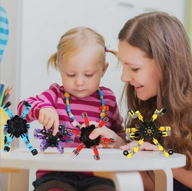 Fidget Spinners, 8 Pack Transformable Fidget Spinners Toys Party Favors for Kids 4-8 8-12 Goodie Bag Stocking Stuffers Treasure Box Classroom Prize Gifts for Birthday Halloween Christmas Easter Party