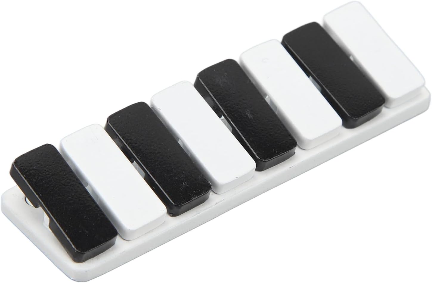 Piano Key Haptic Clicker Toy, Zinc Alloy Metal Poker Push Card Fidget Slider Toy, Compact Magnetic Metal Fidget Slider Toys (White)