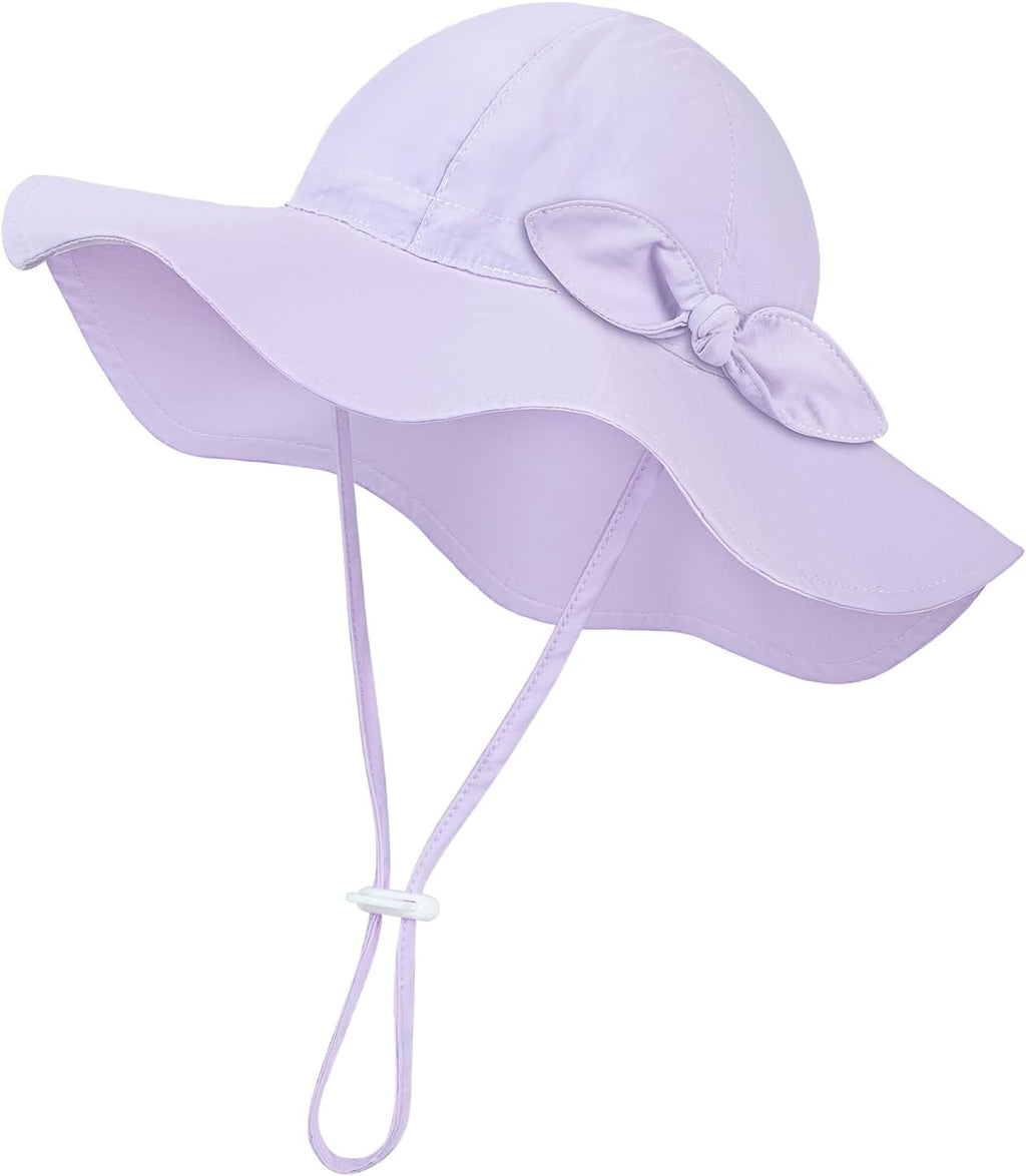 Baby Sun Hat Toddler Girl Beach Hat Adjustable Outdoor Summer Hat UPF 50+ Sun Protection Wide Brim Infant Kids