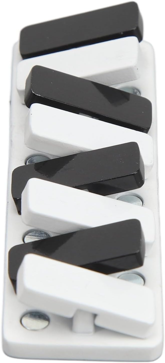 Piano Key Haptic Clicker Toy, Zinc Alloy Metal Poker Push Card Fidget Slider Toy, Compact Magnetic Metal Fidget Slider Toys (White)