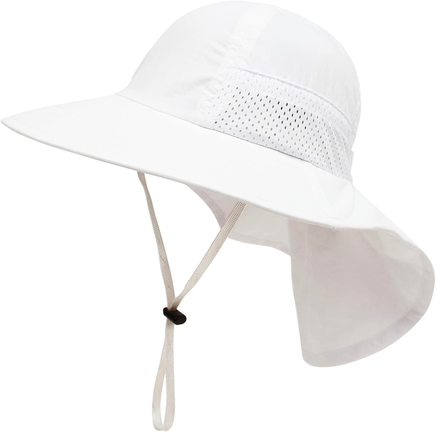 CHUNG Baby Sun Protection Hat Summer Toddler Adjustable UPF 50+ Wide Brim Neck Flap Beach Caps Boys Girls 1-12 Years Kids