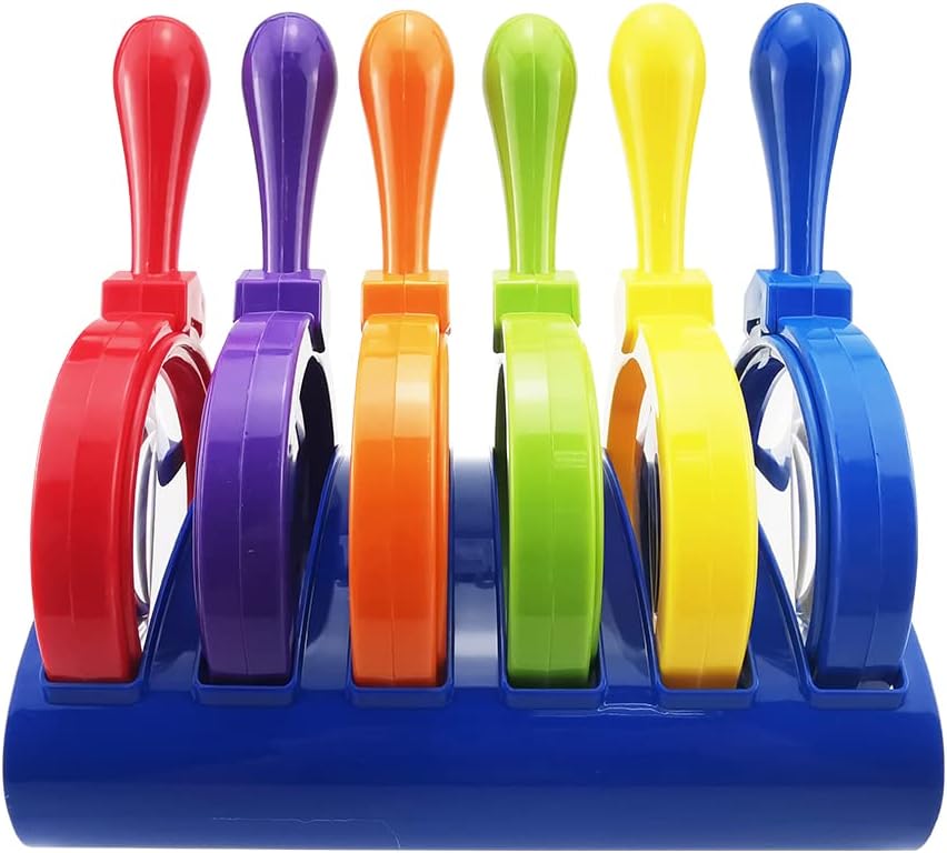 Kids Jumbo Magnifying Glass with Stand- 6 Pieces,Ages 3+, Easy Grasp Primary Science Magnifiers with Stand,Science Classroom Accessories, Teacher Supplies, Observation Toys for Kids