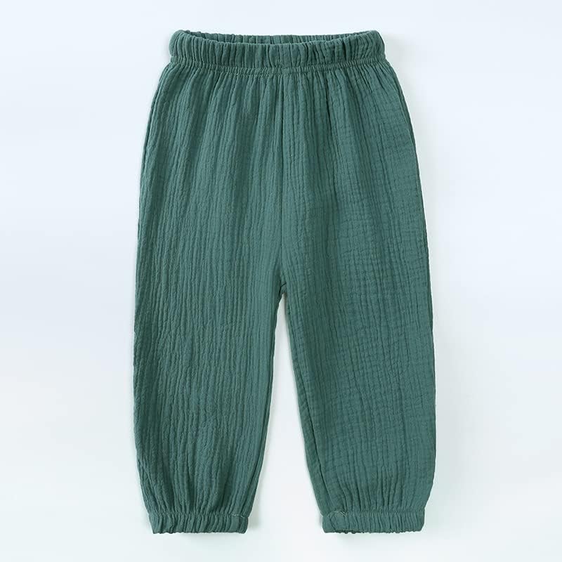 MYGBCPJS Baby Boys Girls Cotton Linen Trousers Kids Casual Ankle Pants Loose Long Bloomers