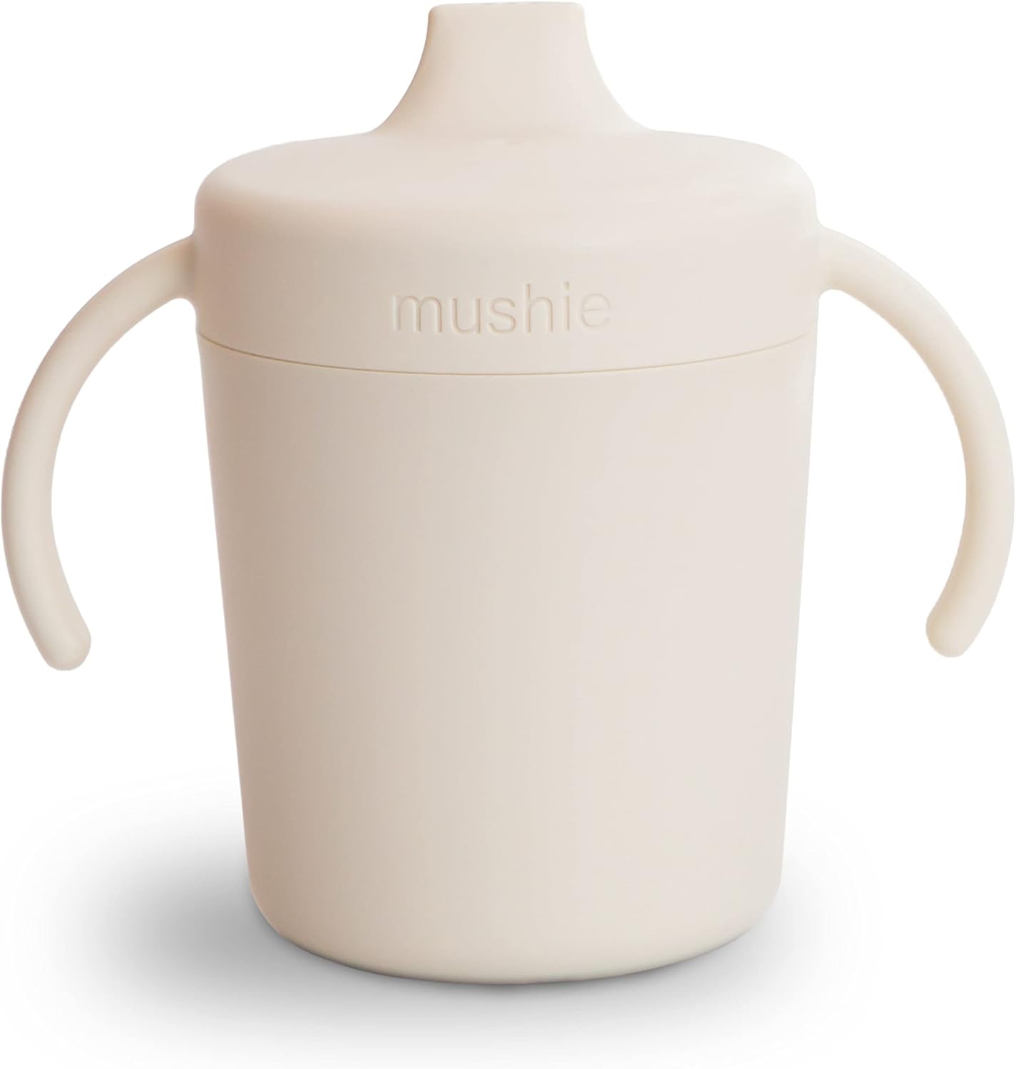 mushie Trainer Sippy Cup | Made in Denmark | Leak Resistant Twist-Off Lid & Handles | Plastic |6 Months + (Ivory)