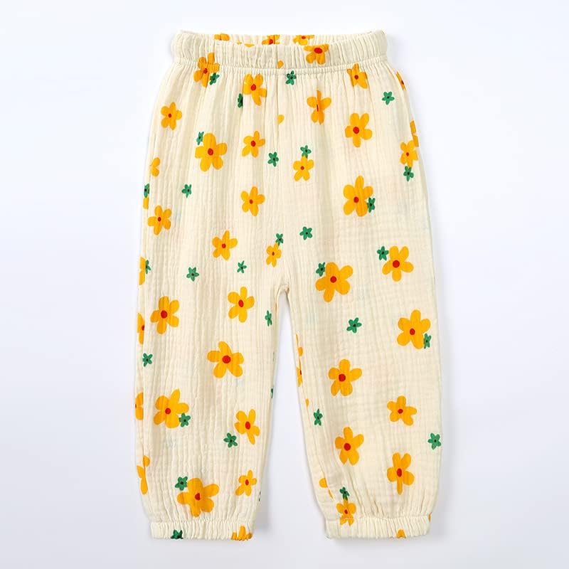 MYGBCPJS Baby Boys Girls Cotton Linen Trousers Kids Casual Ankle Pants Loose Long Bloomers