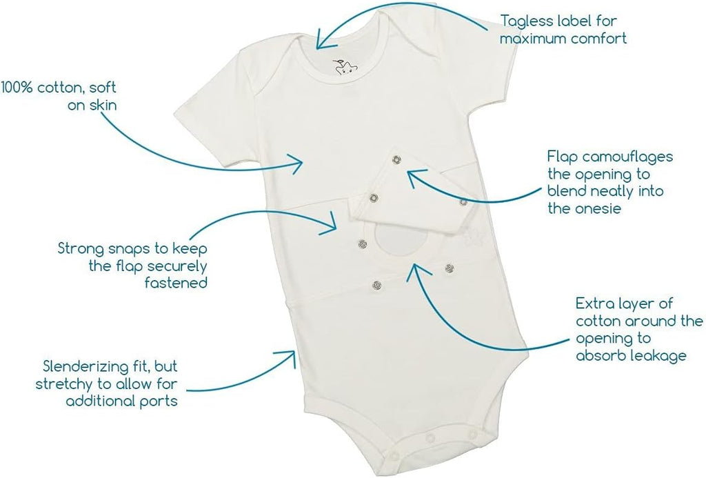 Feeding Tube Undershirt Onesie for Babies, Toddlers and Children