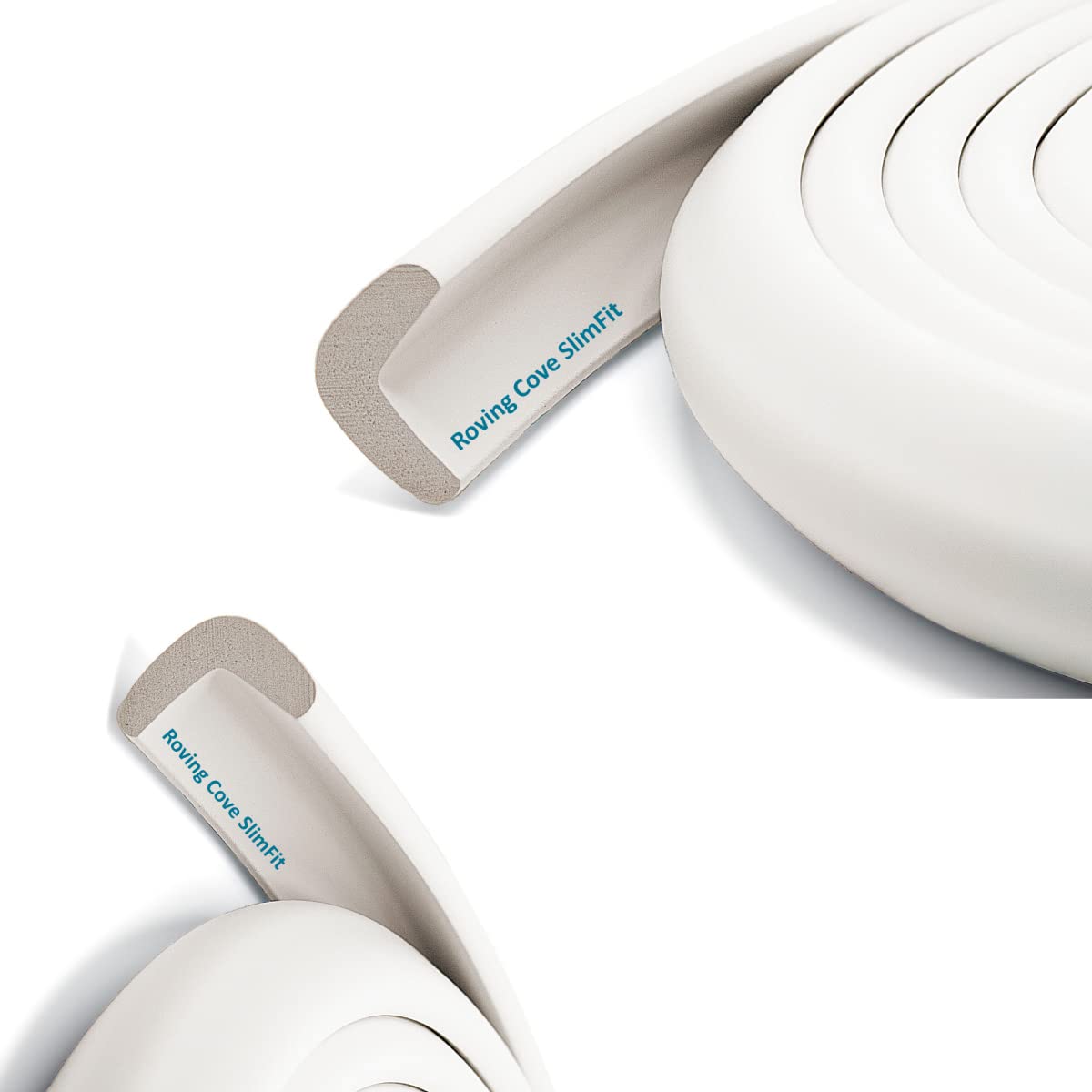 Roving Cove Slim-Fit Edge Protector for Baby Proofing (9ft Small Edge Only), Soft Rubber Foam, Furniture Edge Bumper Guard, Desk Edge Cushion, 3M Adhesive, Oyster White (Off White)