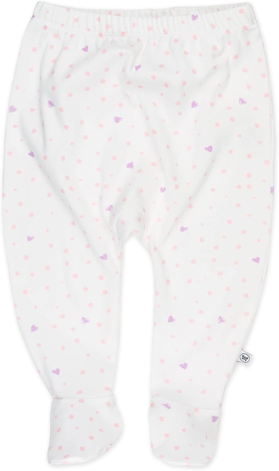 HonestBaby 3-pack Footed Pants Roomy Fit Pull on Bottoms 100% Organic Cotton for Infant Baby Boys, Girls, Unisex