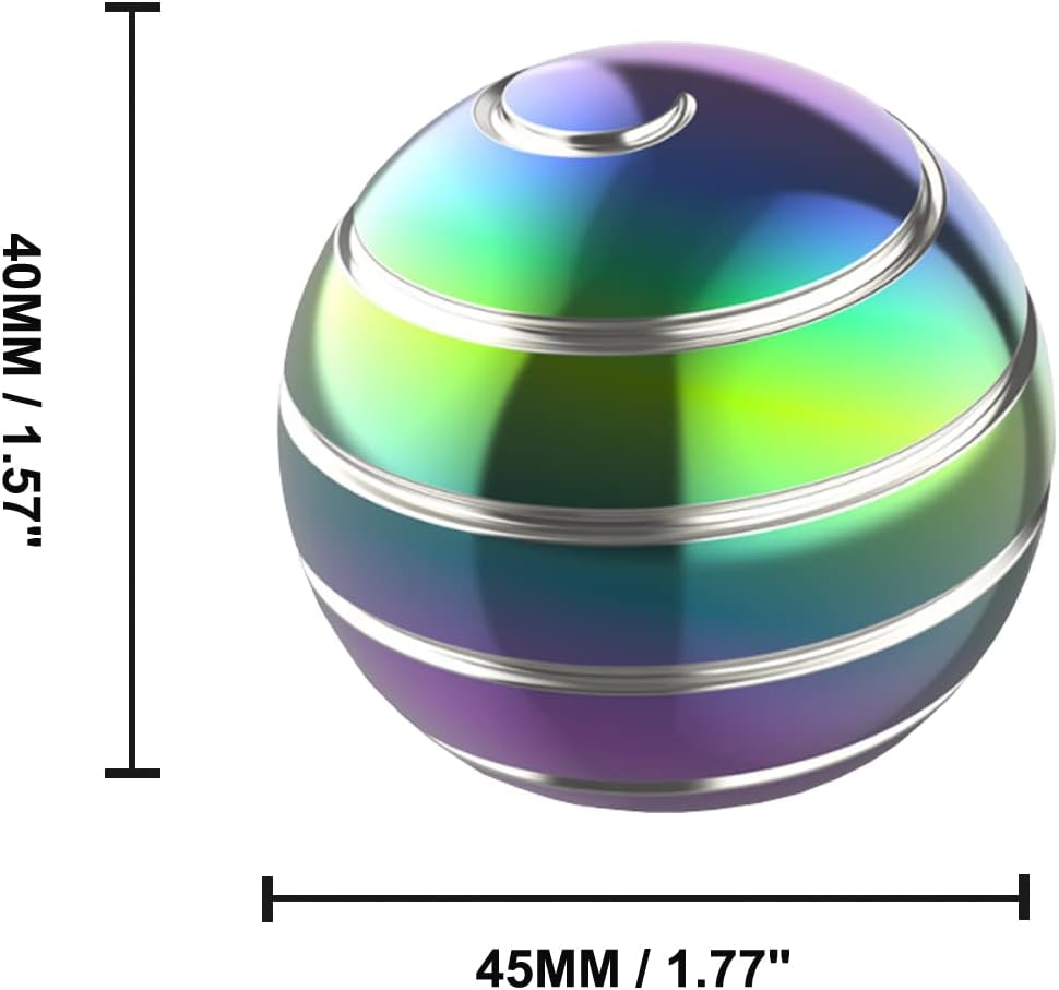 Fidget Toys for Adults Kids, 1.77" Kinetic Spinning Desk Toys for Office for Adults, Kinetic Fidget Spinner for Stocking Stuffers Toys, Party Favors Toys (1.77", Rainbow)