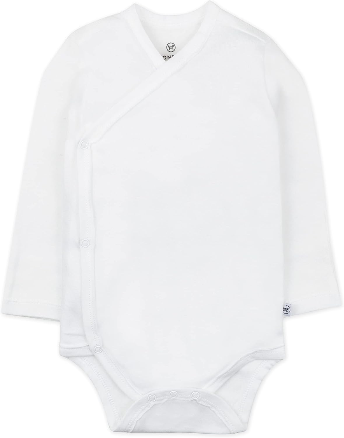 HonestBaby unisex-baby 3-pack Long Sleeve Side-snap Kimono Bodysuits Organic Cotton for Infant Baby Boys, Girls, Unisex