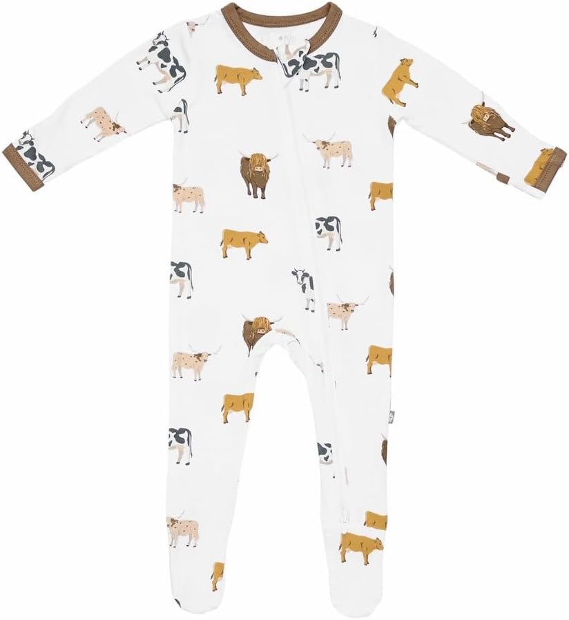 KYTE BABY Unisex Zipper Closure Footies, Rayon Made From Bamboo, 0-24 Months