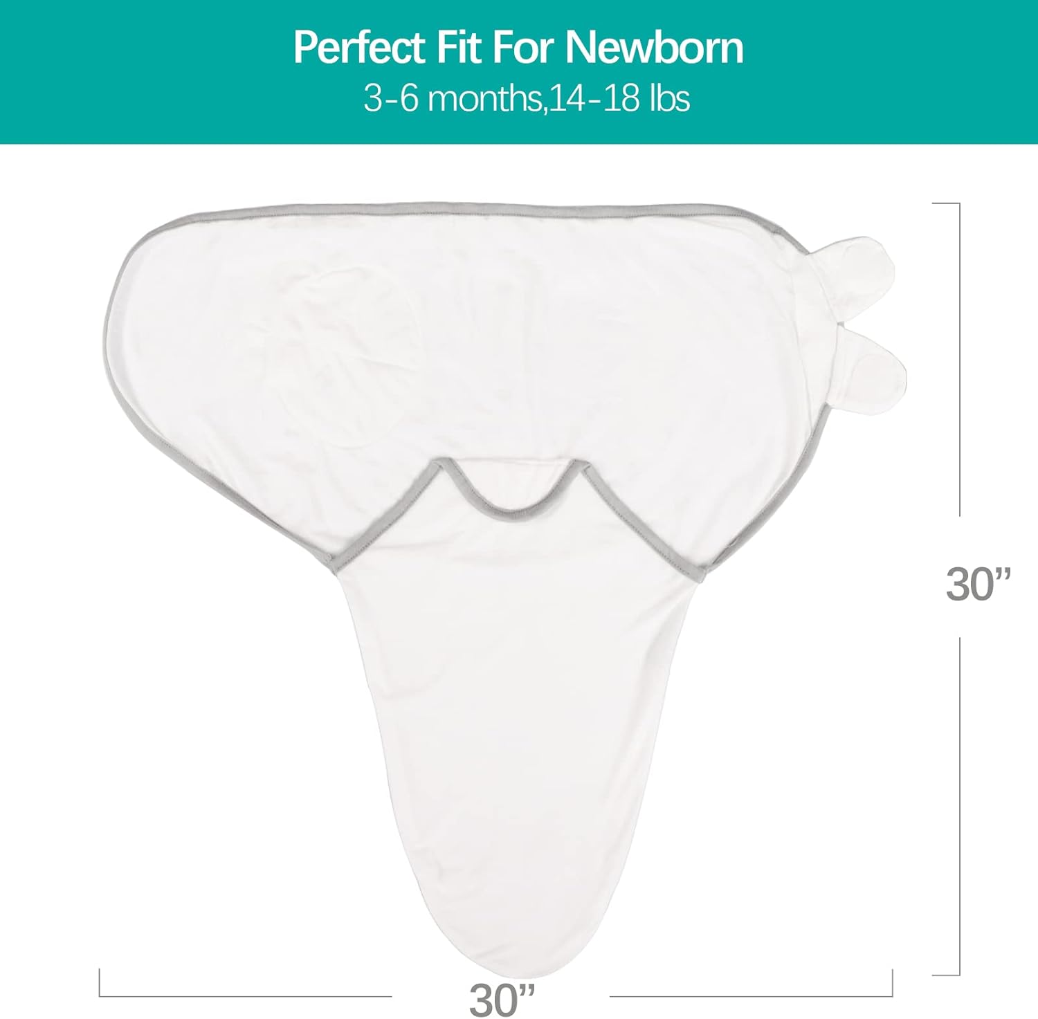 Biloban Baby Swaddle for Boys Girls, 3-6 Months, Cotton Blanket, Newborn Essentials, Grey & White, 2 Pack