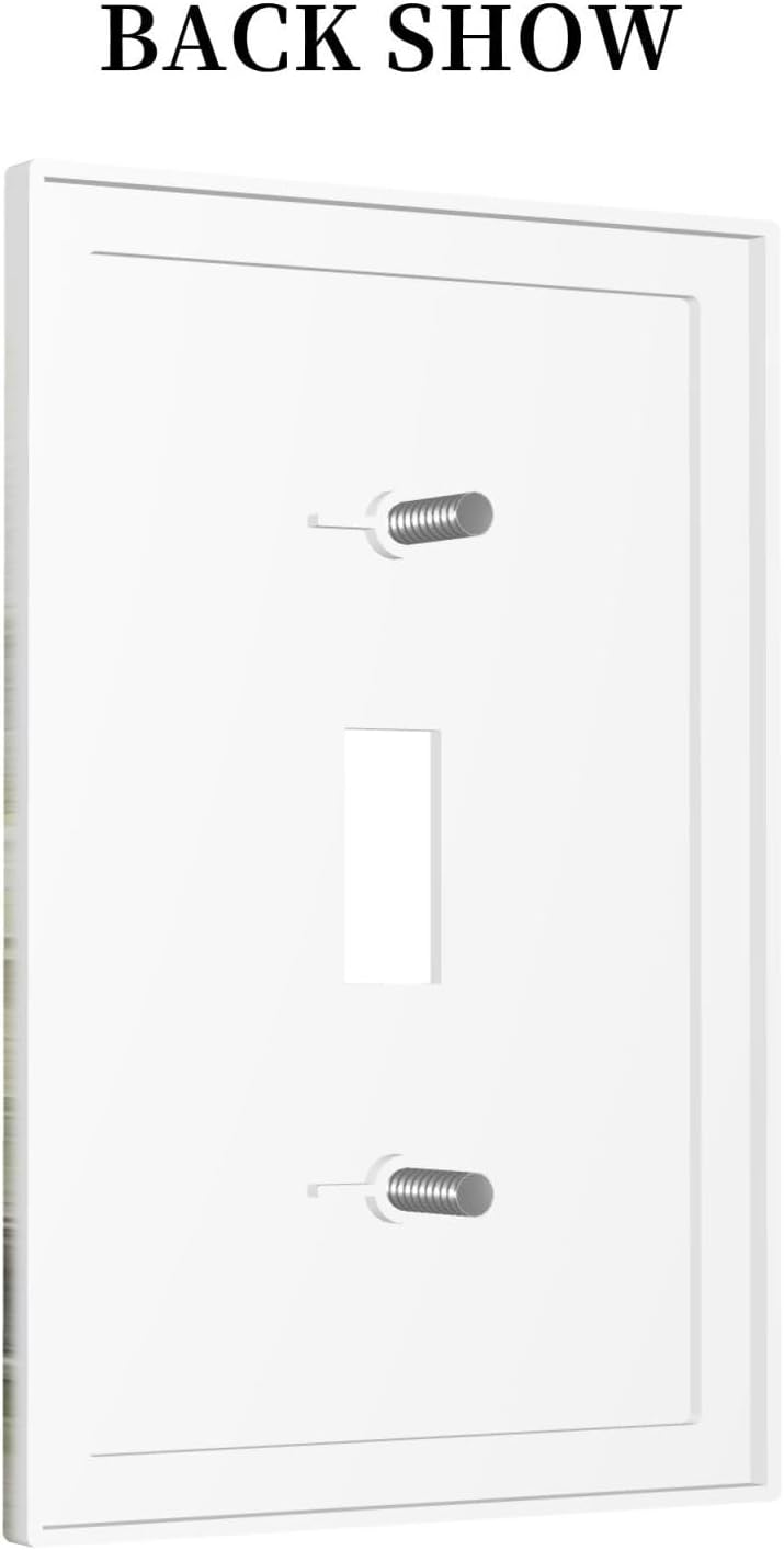 Decorative Light Switch Cover Green Forest Watercolor Painting Foggy Pine 1 Gang Single Toggle Device Electrical Faceplate Switchplates Decorator Outlet Wall Plate for Bedroom living Room