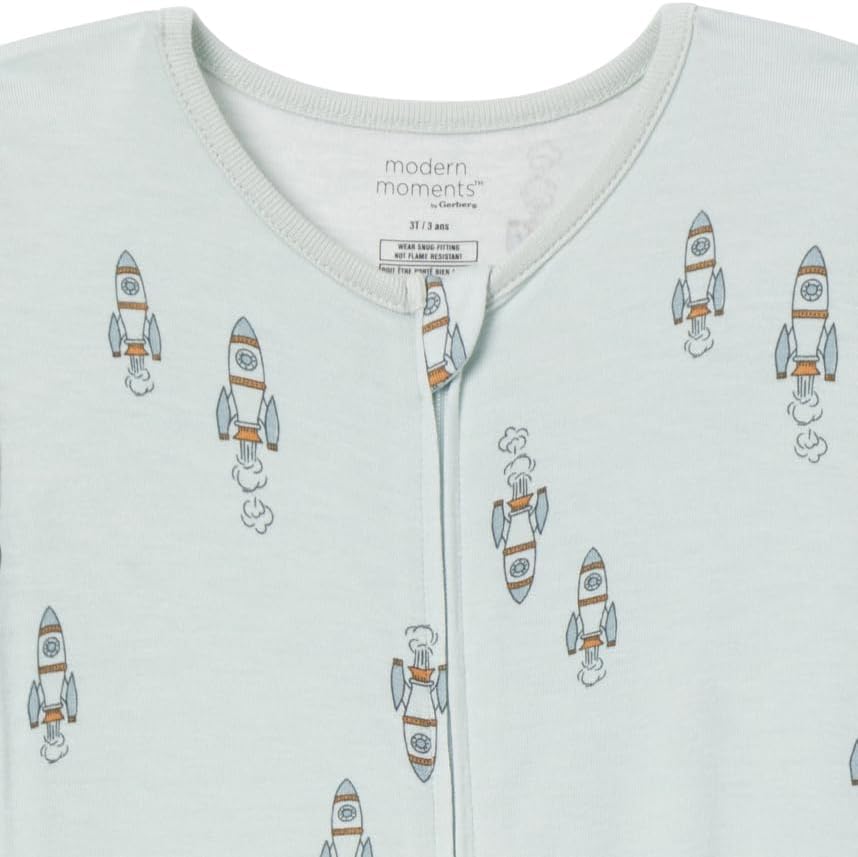 Modern Moments by Gerber Unisex Baby Viscose 2-Pack Footless Tight Fitting Pajamas