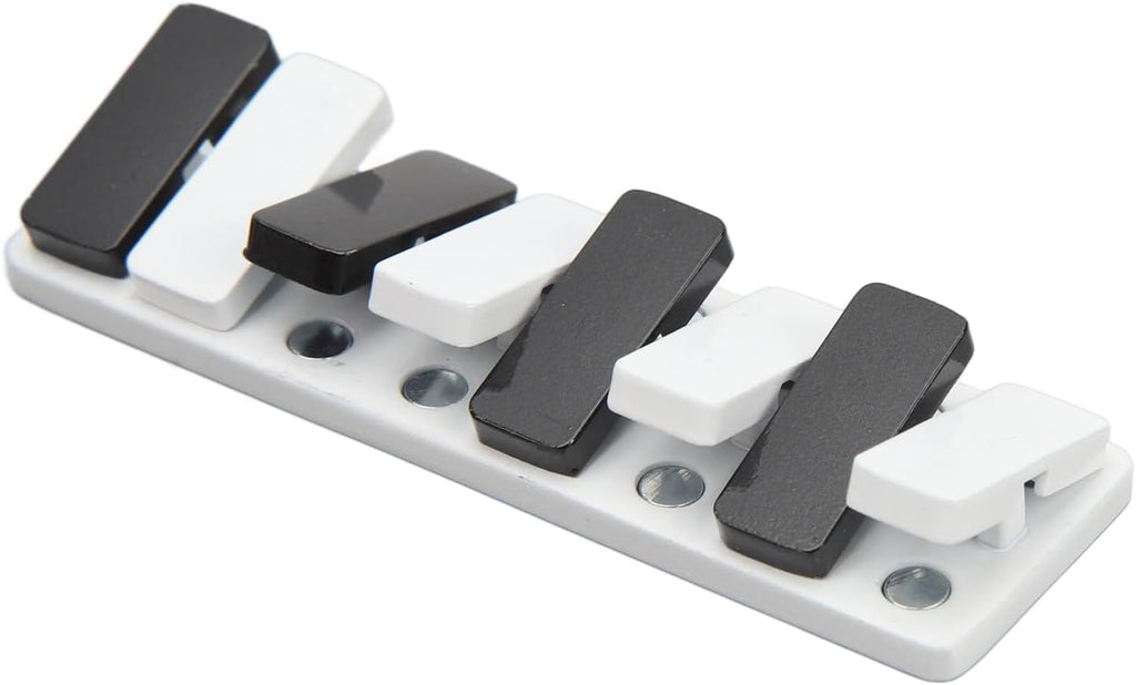 Piano Key Haptic Clicker Toy, Zinc Alloy Metal Poker Push Card Fidget Slider Toy, Compact Magnetic Metal Fidget Slider Toys (White)