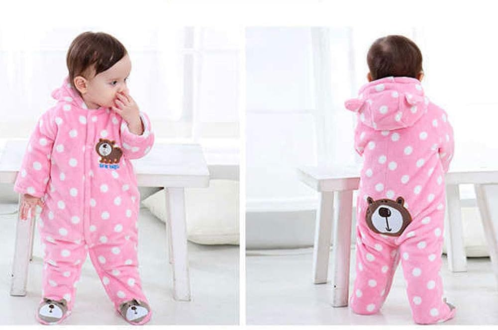 XIFAMNIY Baby Newborn Jumpsuit Footie Hooded Thicken Winter Bunting Outwear Snowsuit Pajamas for Girls Boys…