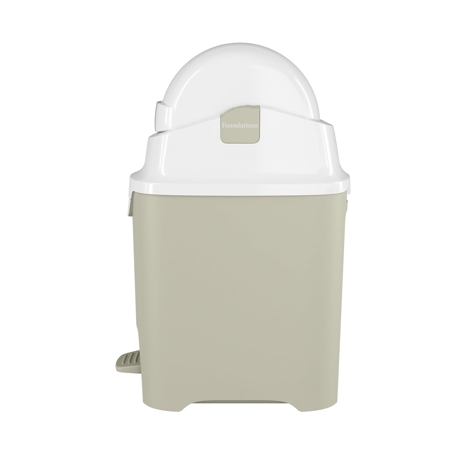 Foundations Mini Hands-Free Diaper Pail with Airtight Lid - Durable & Odorless Diaper Disposal, Large Capacity, Holds up to 30 Newborn Diapers, Refill with Any Bags - Sand
