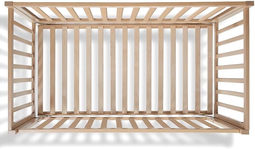 Sorelle Essex Euro 4-in-1 Convertible Crib & Changer – Nursery Furniture Set, Wooden Baby Crib with Non-Toxic Finish, Integrated, Toddler Bed, Daybed, and Full-Size Bed Conversion Kit – Natural