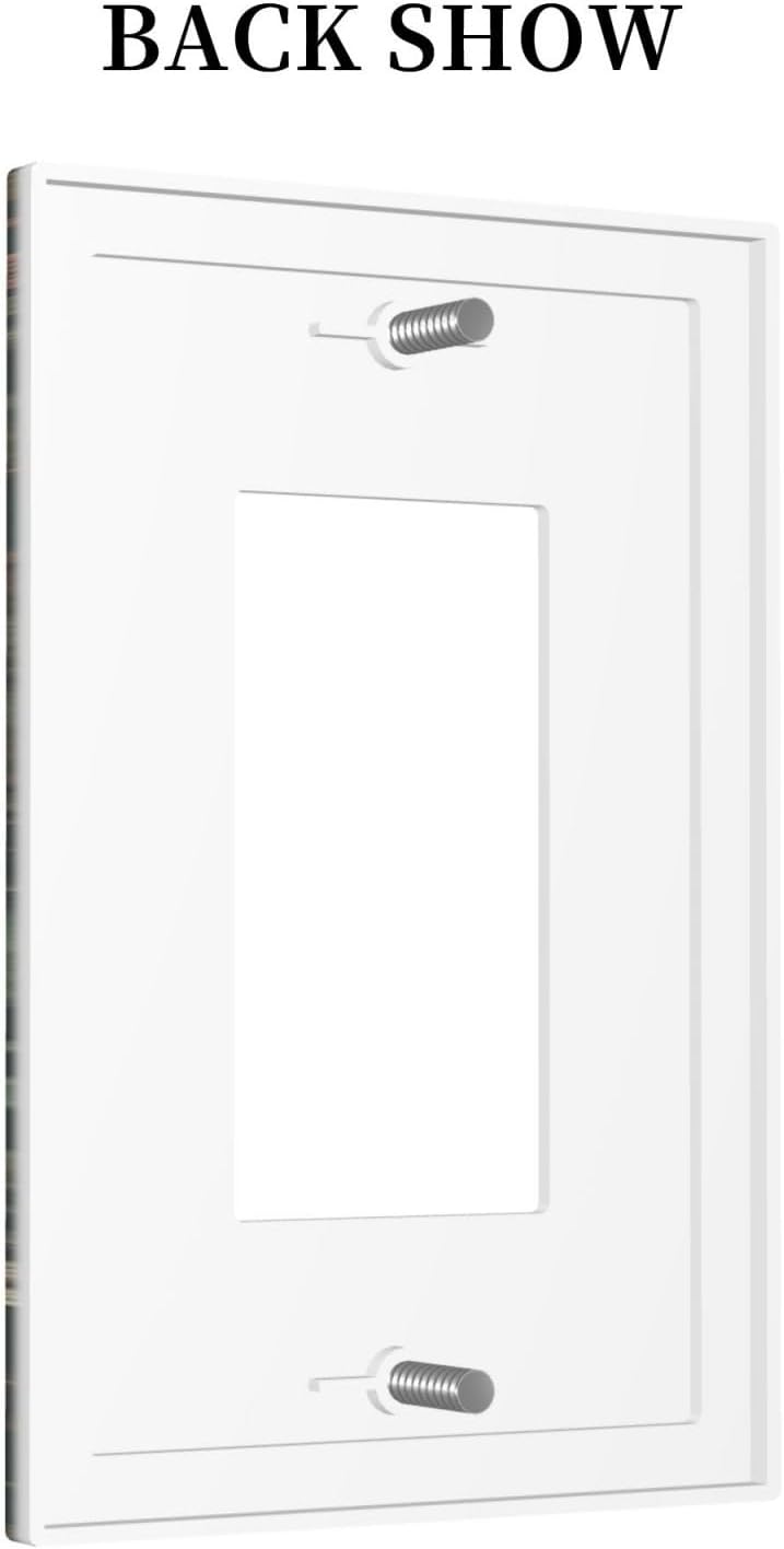 Decorative Outlet Covers Vintage Morris Colorful Flower Green Leaf 1 Gang Single Rocker Light Switch Cover Plate Wall Plates Gfci Faceplate For Bed Room Living Room Decor