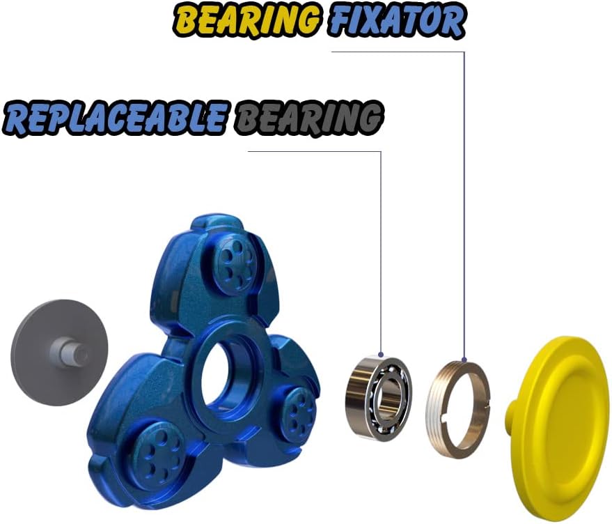 Solid Metal Fidget Spinner Sensory Novelty Hand Finger Spinning Toy Stocking Stuffers Ideas ADD ADHD Stress Relief and Anxiety Relieves Reducer for Kids and Adults. (Red)