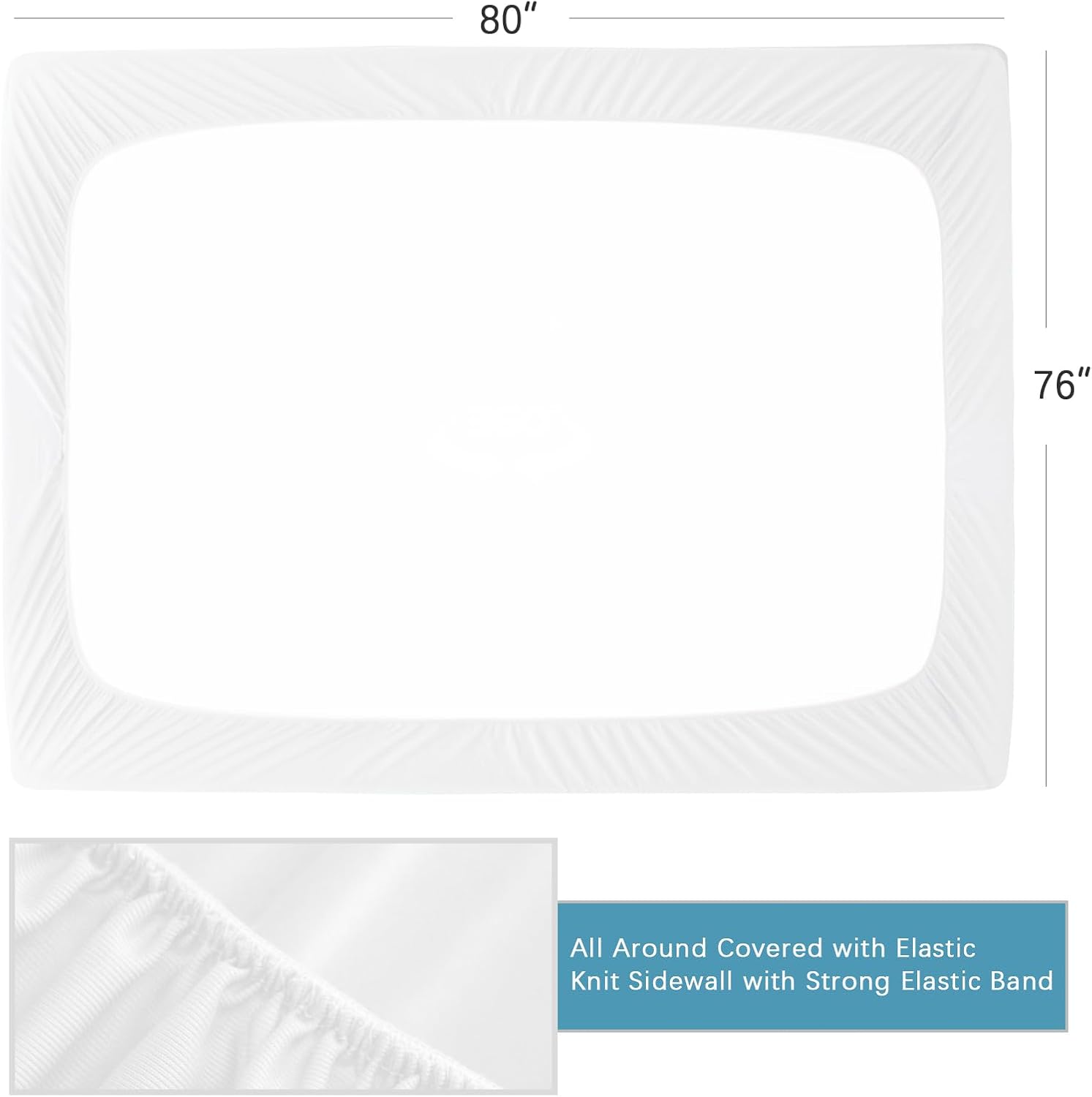 2 Pack King Mattress Protector Waterproof, Noiseless & Soft Coverage King Size Mattress Cover Fitted Sheets with Deep Pocket up to 14", Super Breathable & Easy Wash Mattress Protector