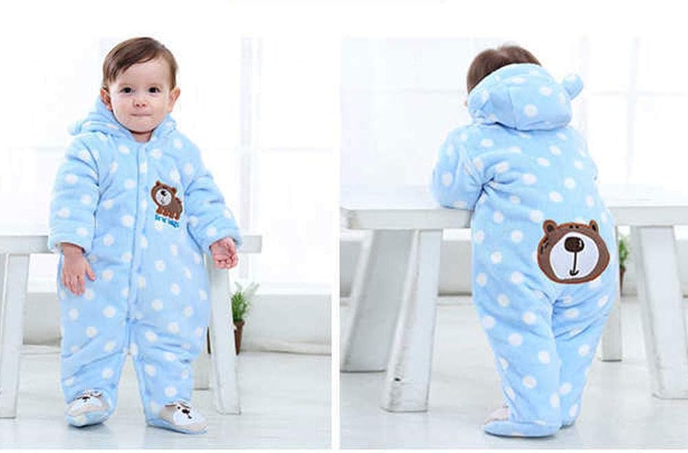 XIFAMNIY Baby Newborn Jumpsuit Footie Hooded Thicken Winter Bunting Outwear Snowsuit Pajamas for Girls Boys…