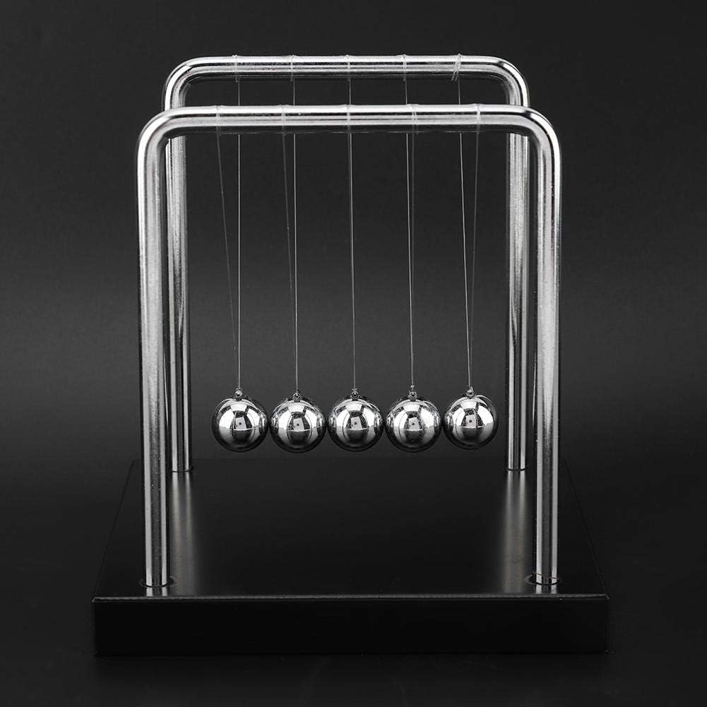 Newton's Cradle Balance Pendulum Ball Newton's Cradle Balance Balls Physics Science Decompression Pendulum Ornaments, Metal Pendulum Balls Made of Wooden Base & Steel Ball
