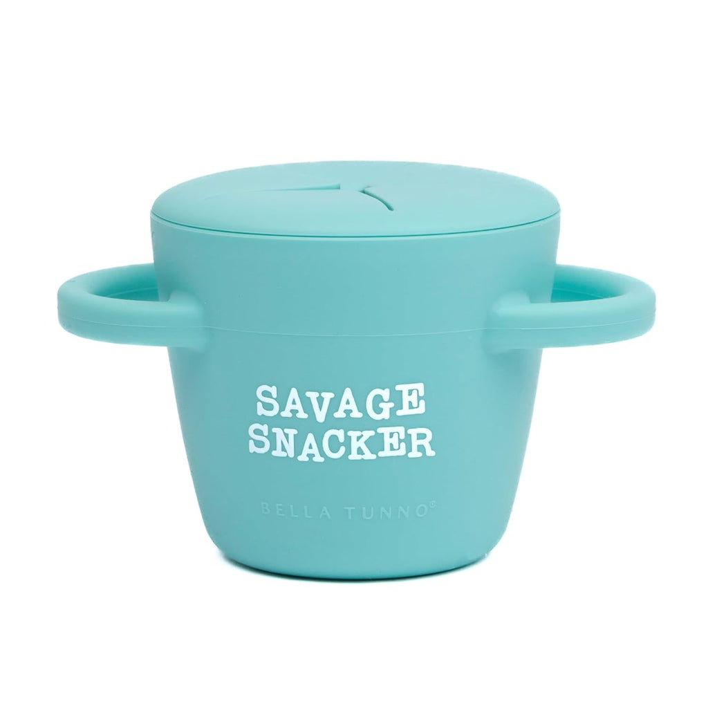 Bella Tunno Snack Cups for Toddlers, Silicone Spill Proof Food Container with Lid, Babies & Kids 6-12 Months, Savage Snacker