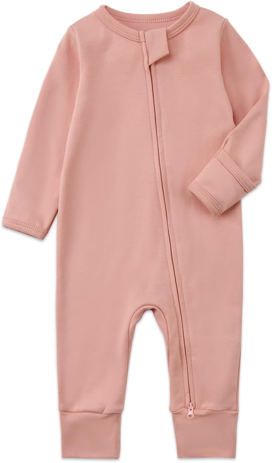 Aablexema 3-Pack Organic Cotton Baby Footless Pajamas with Mitten Cuffs, 2-Way Zipper Romper Sleepers