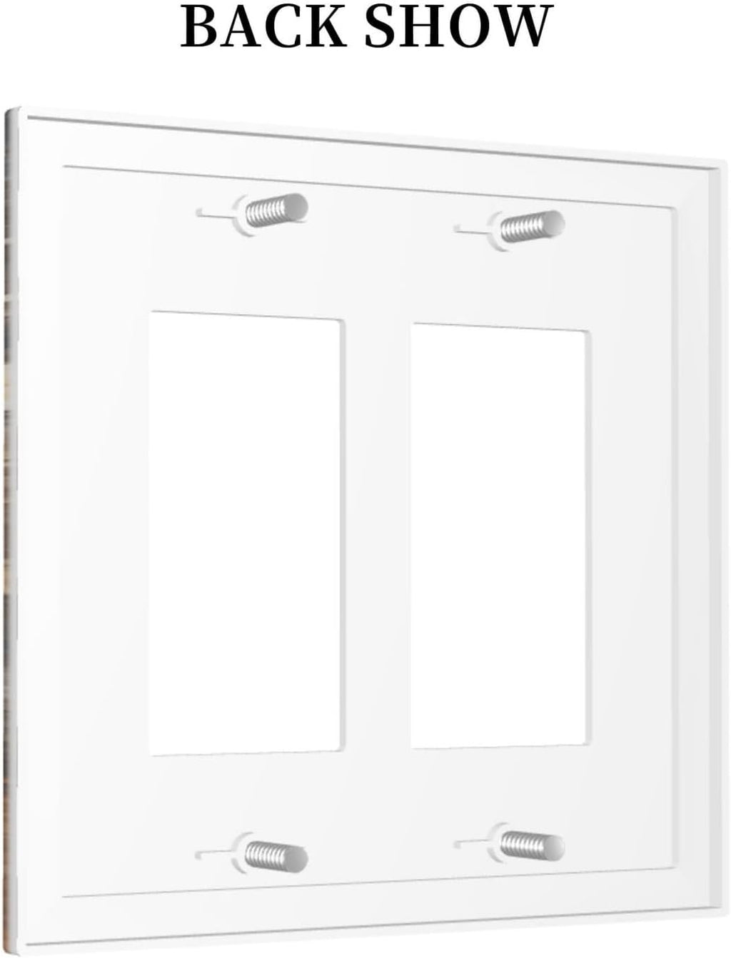 Brown Marble Granite Golden Lines Print Decorative Outlet Covers 2 Gang Double GFCI Rocker Electrical Wall Panels Light Switch Cover Plate for Bathroom Kitchen Decor