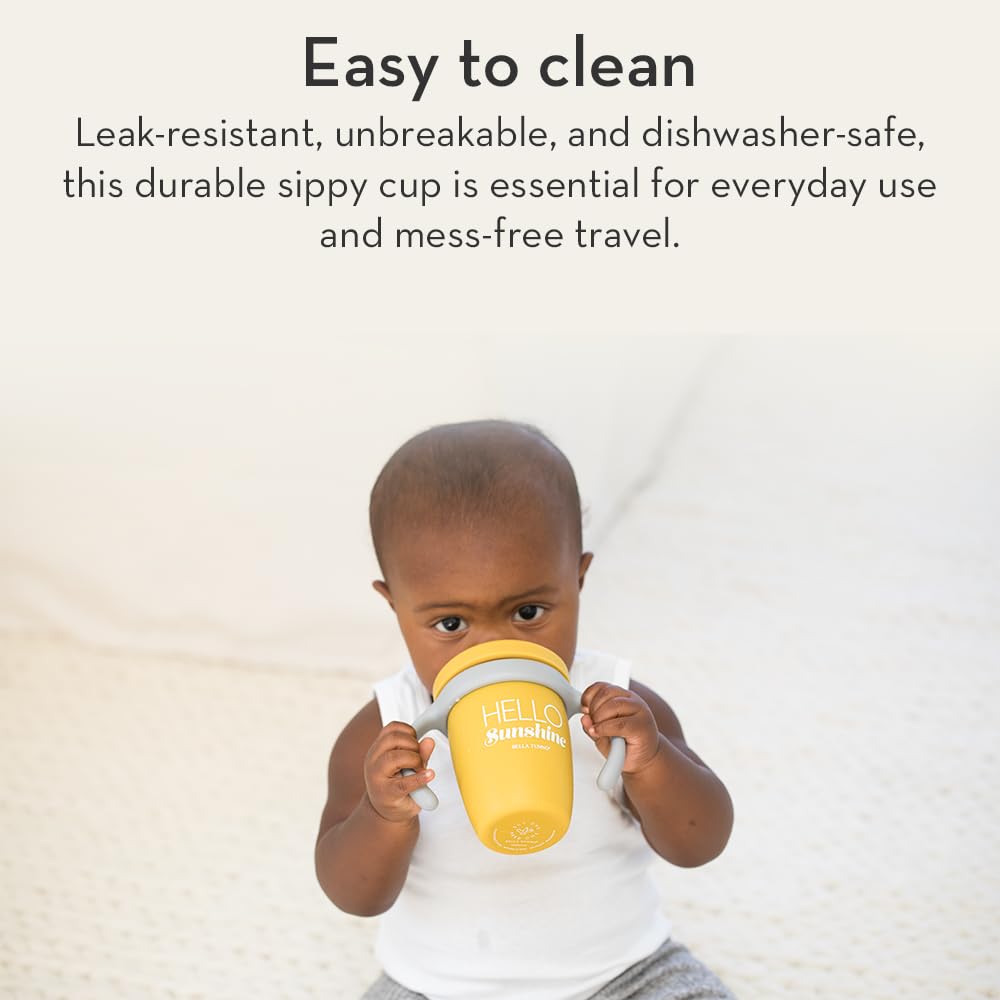Bella Tunno Sippy Cup, Silicone Training Cup with Transition Handles for Infants, Toddlers & Kids, Babies 6-12 Months & Toddlers 1-3 Years, Boys & Girls, Duck Duck Juice, 8 oz