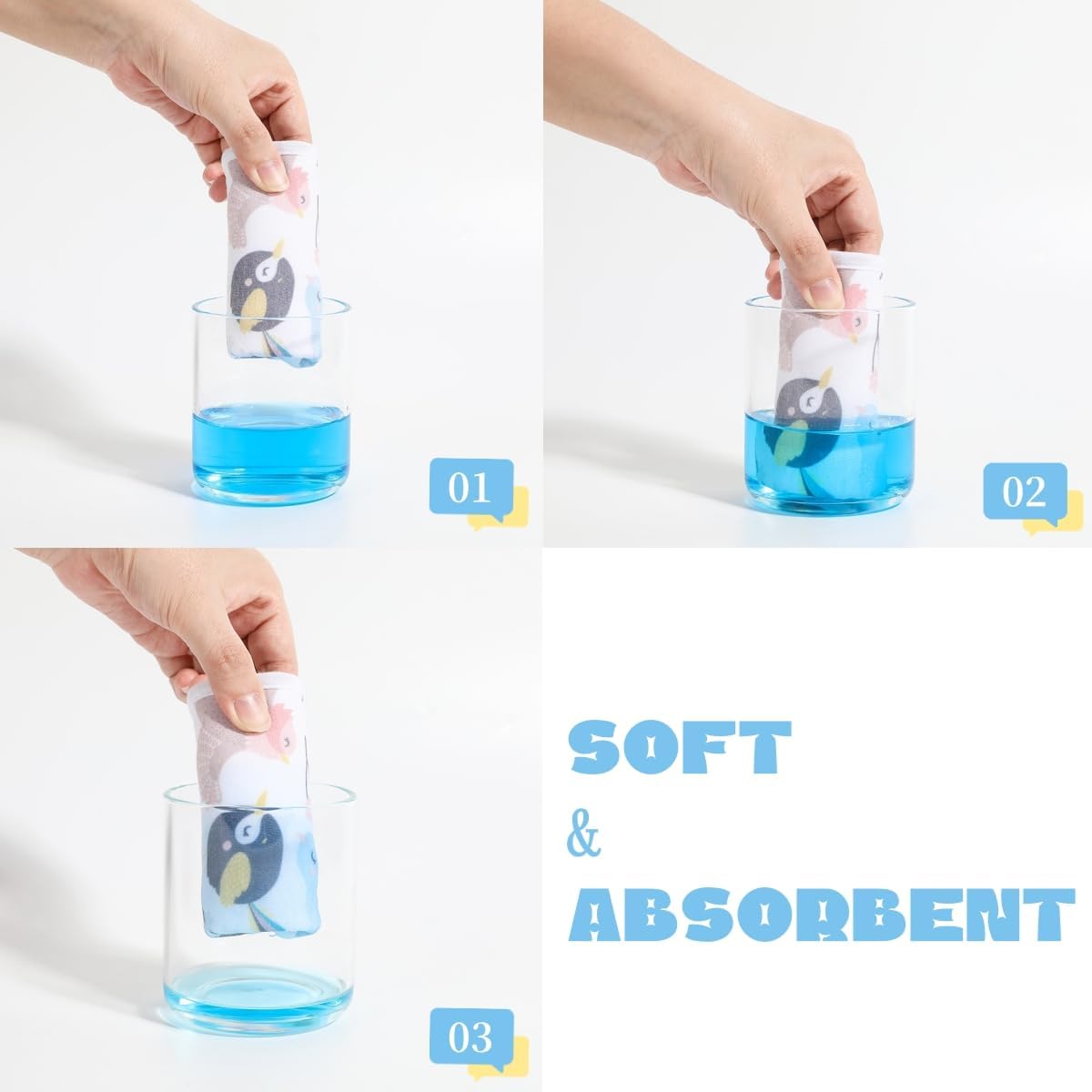 7 Pack Baby Cotton Absorbent Bibs for Drooling Teething