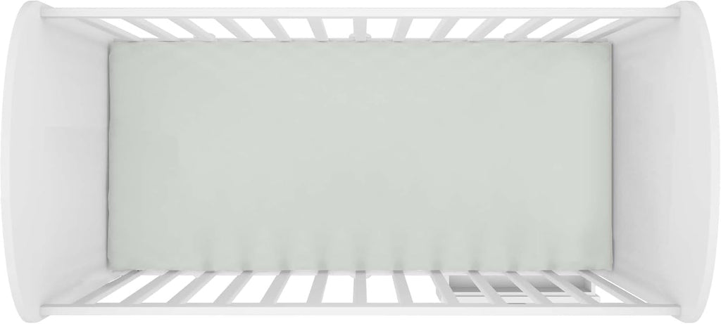 Hooga Grounding Crib Sheet, Organic Fitted Grounded Sheet for Baby Crib, Earth Connected Bedding (52”x28”x8”) Pure Silver Fiber and Cotton, Grounding Cord Included. Off White