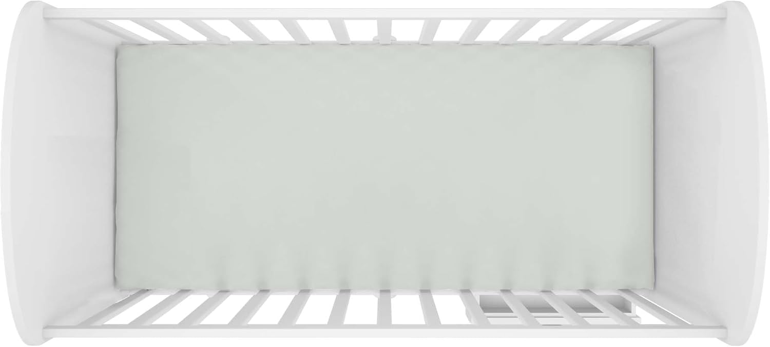 Hooga Grounding Crib Sheet, Organic Fitted Grounded Sheet for Baby Crib, Earth Connected Bedding (52”x28”x8”) Pure Silver Fiber and Cotton, Grounding Cord Included. Off White