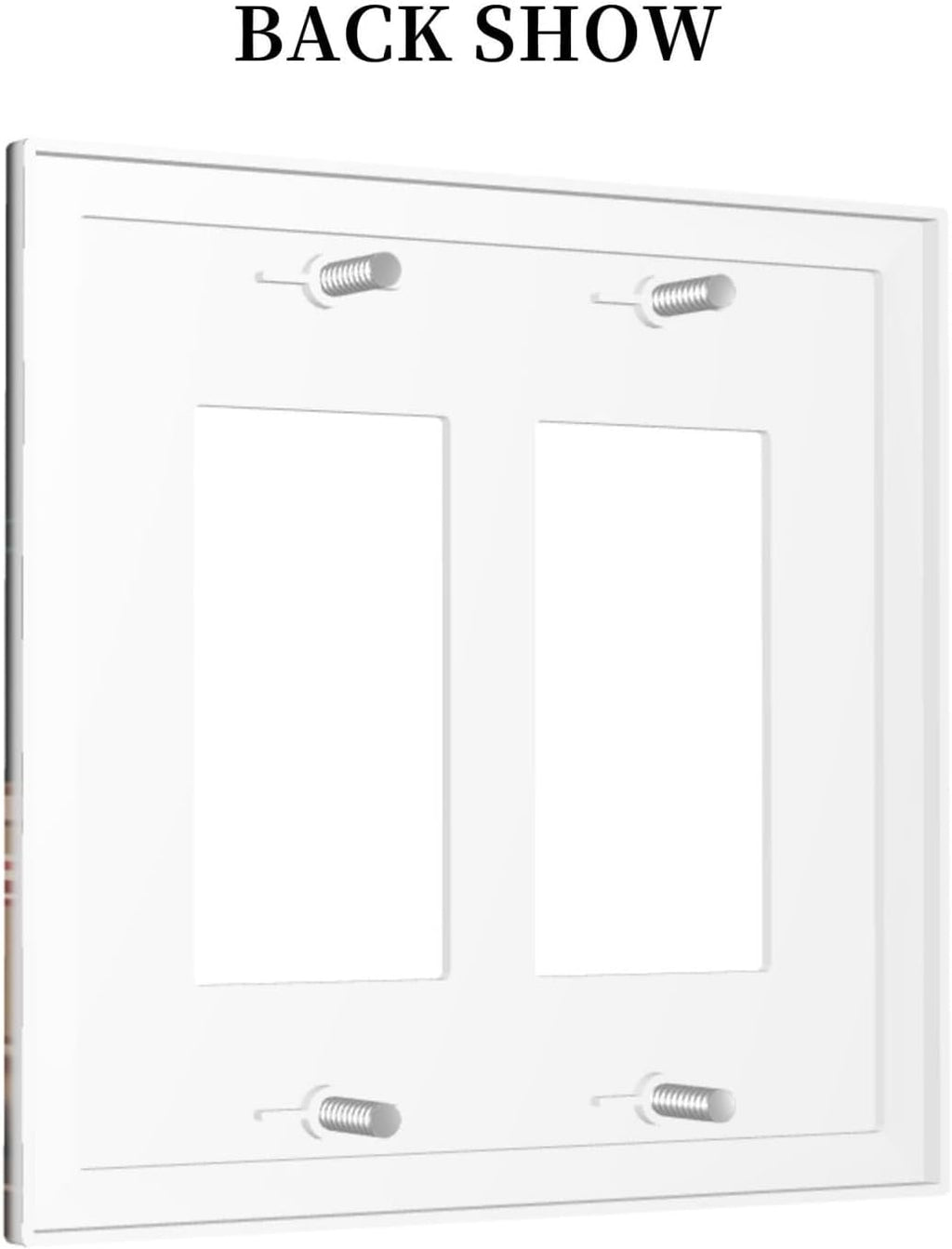 Moon Star Red Mushroom Forest Butterfly Green Plant Decorative Outlet Covers 2 Gang Double GFCI Rocker Electrical Wall Panels Light Switch Cover Plate for Kids Room Home Decor