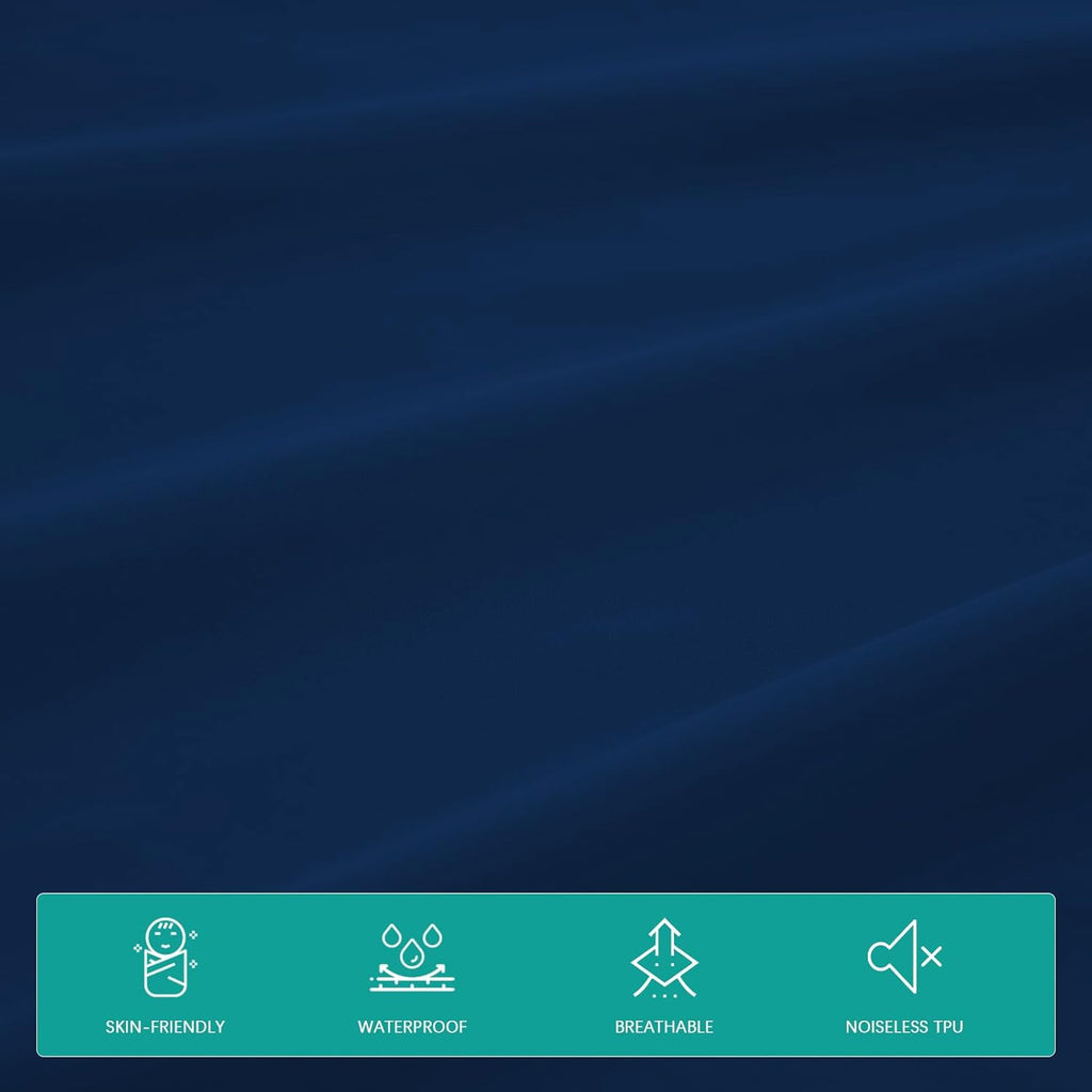 Biloban Pack and Play Sheets Fitted Waterproof 2 Pack, Compatible with Baby Graco Pack n Play/Playard and Other 38" X 26" Playpen Mattress, Navy