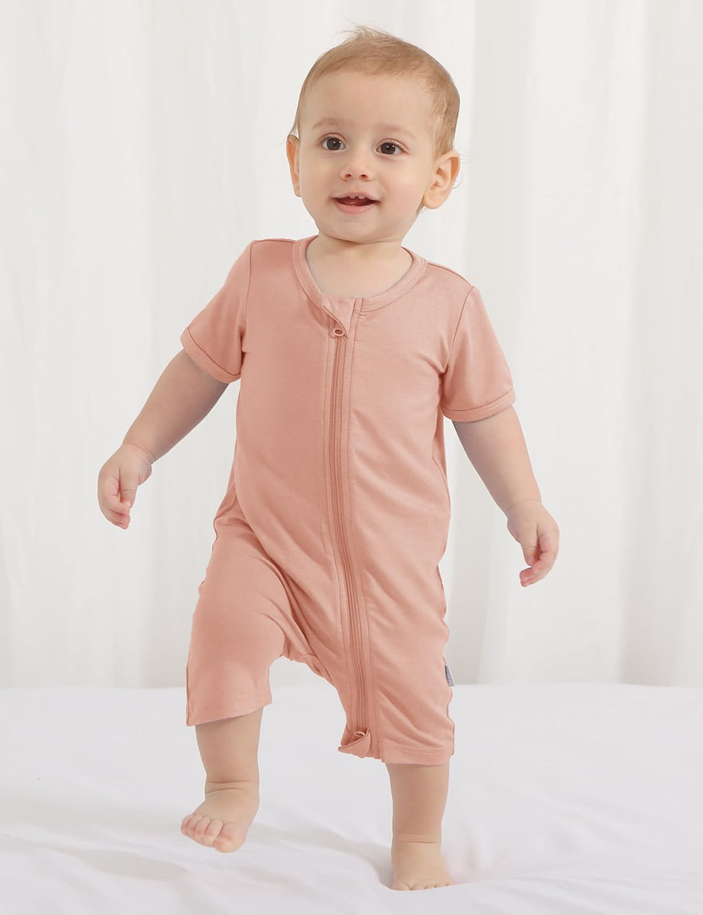 Jimonda Boys Baby Girls Short Sleeve Romper Unisex Baby Footless Pajamas With Viscose 2-Way Zipper Front 3Pcs0-24Months