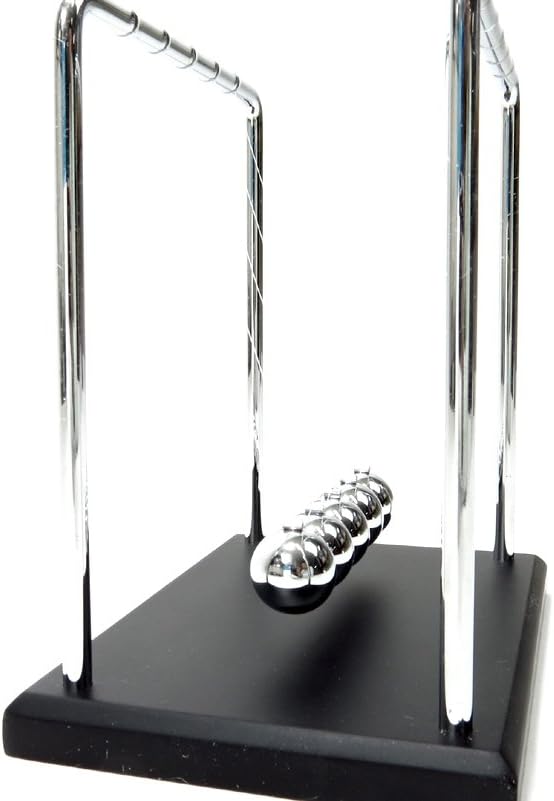 PowerTRC Newtons Cradle Balance Balls 7 1/4" | Science Physics Gadget | Desk Toys & Accessories