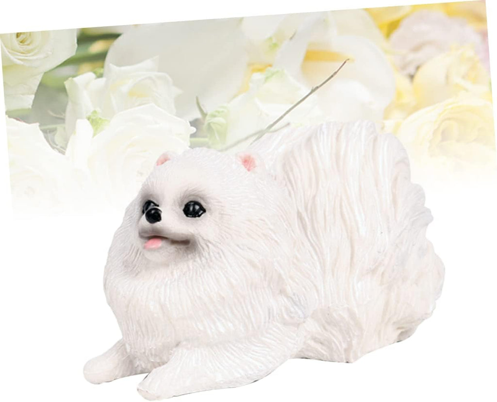 TOYANDONA 1pc Desk Decor Office Desk Decorations Office Desk Toys Custom Mini Pomeranian Pet Figures Mini Puppy Toy Pomeranian Model Dog Model Decor Statuette Collection Puzzle Child